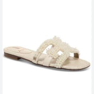 Sam Edelman Pearl Cream Beaded Sandals 9 med